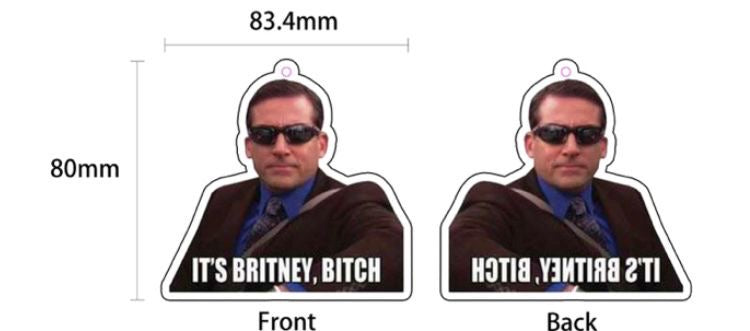 Michael Scott The Office Steve Carell viral meme Britney scented car air freshener | joke present | secret Santa | new driver | funny gift