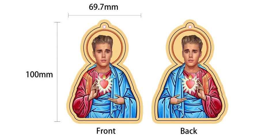 Saint Justin Bieber scented car air freshener