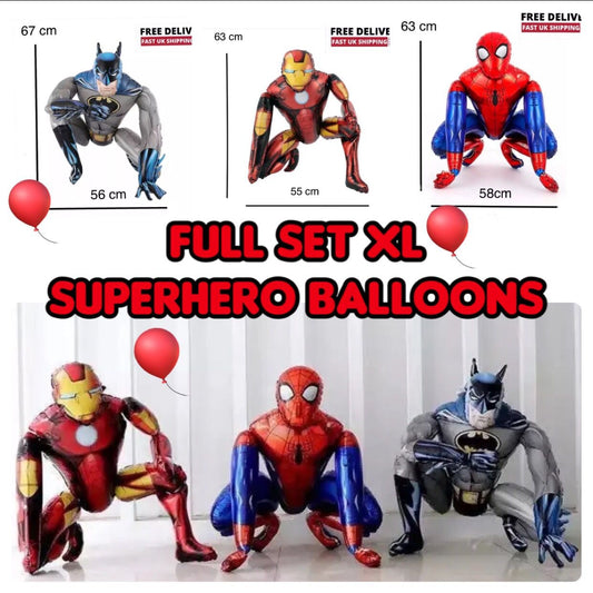 3x SUPERHERO FOIL BALLOON | SPIDERMAN IRONMAN BATMAN SET | BIRTHDAY | PARTY