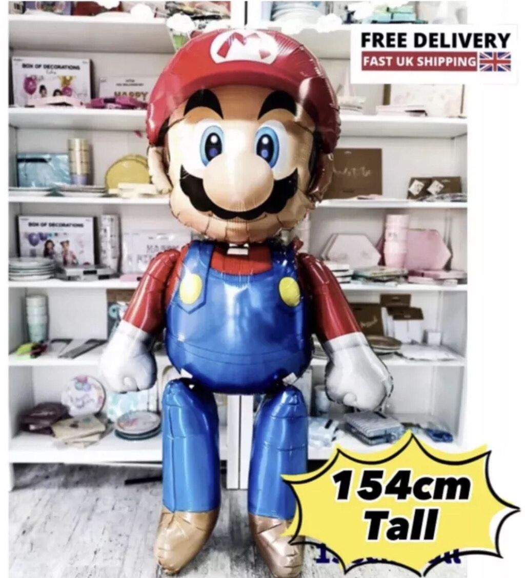 Super Mario Airwalker 3D Foil Jumbo Balloon | 60" Tall | Birthday | Party