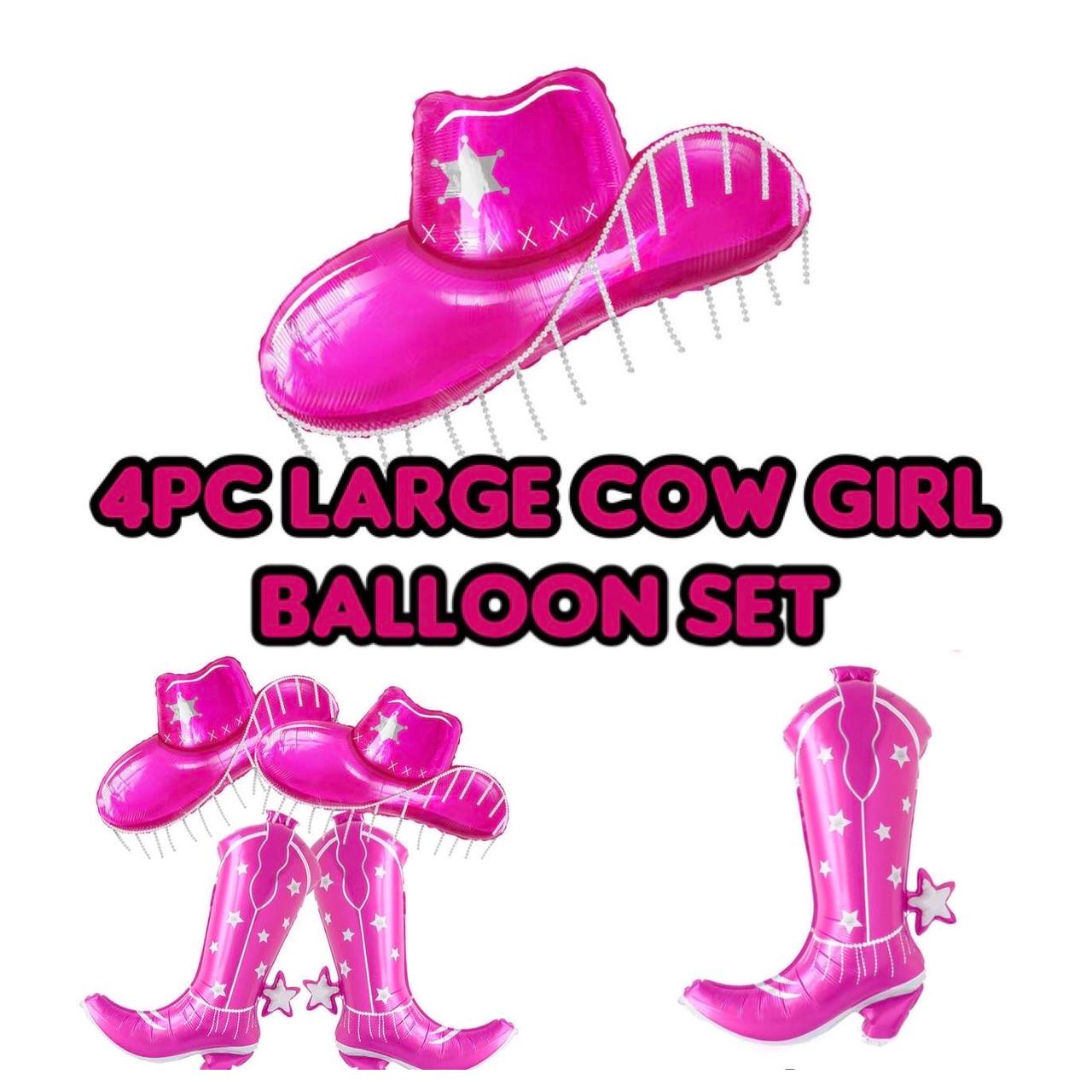 4PC Large Cow Girl Balloon Set