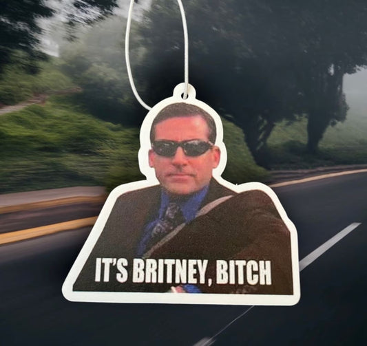 Michael Scott The Office Steve Carell viral meme Britney scented car air freshener | joke present | secret Santa | new driver | funny gift